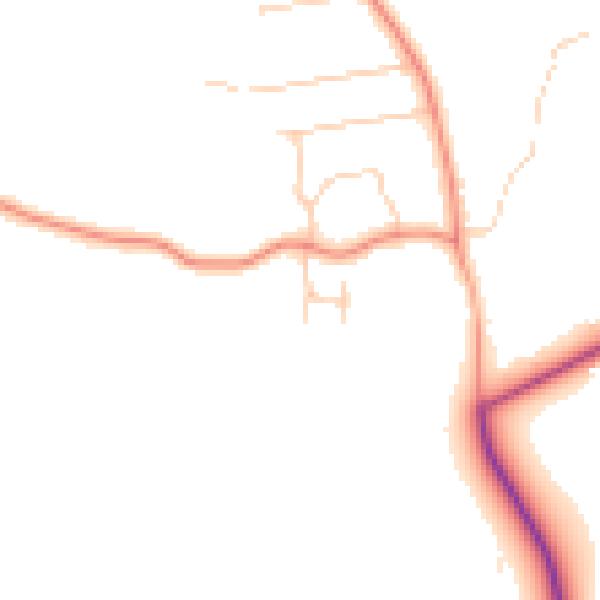 Daytime road noise heatmap for HP14 4NY