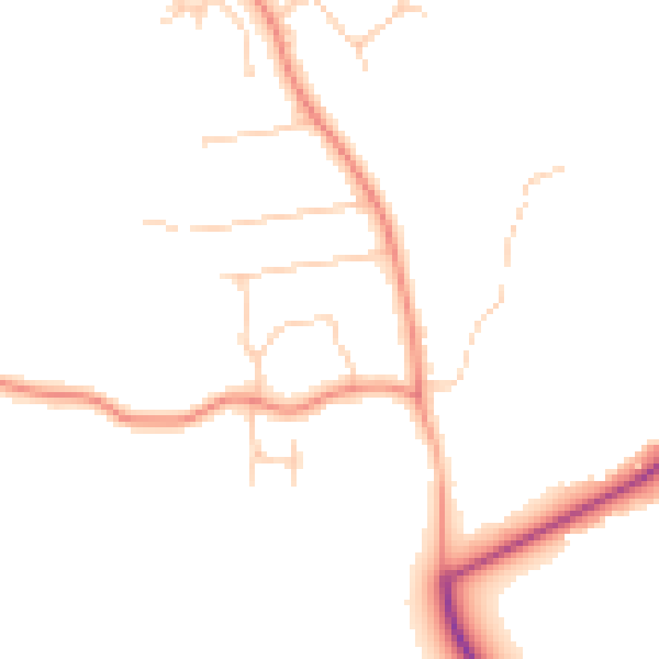 Daytime road noise heatmap for HP14 4PD