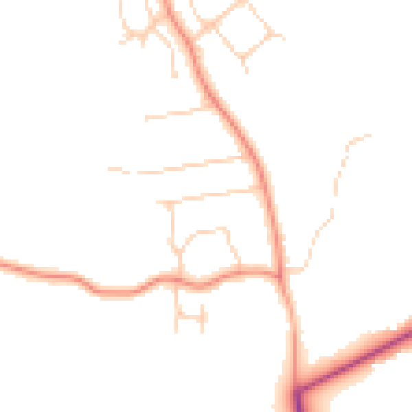 Daytime road noise heatmap for HP14 4PG