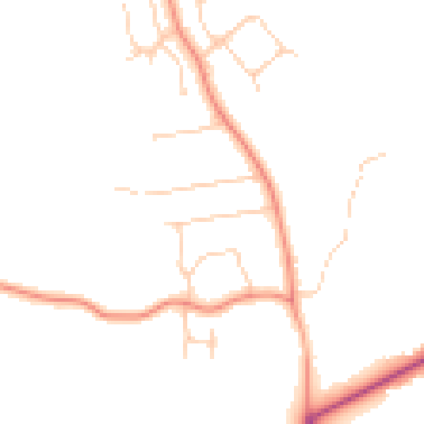 Daytime road noise heatmap for HP14 4PQ