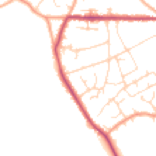 Daytime road noise heatmap for HP16 0AF