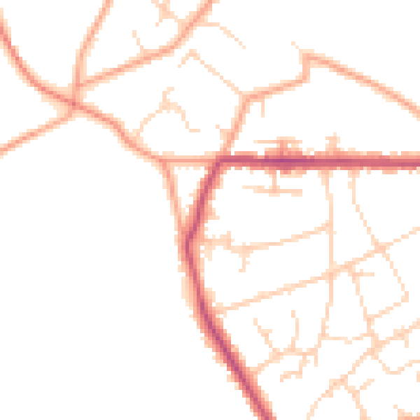 Daytime road noise heatmap for HP16 0AH