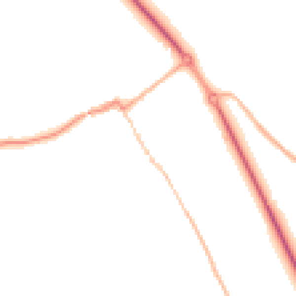 Night-time road noise heatmap for HP16 0AL