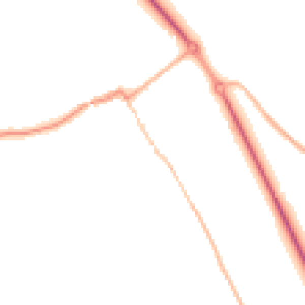 Night-time road noise heatmap for HP16 0AN