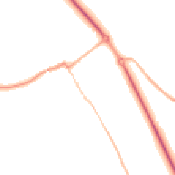 Night-time road noise heatmap for HP16 0AQ