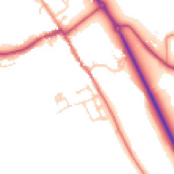 Daytime road noise heatmap for HP16 0AR