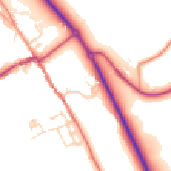 Daytime road noise heatmap for HP16 0AS