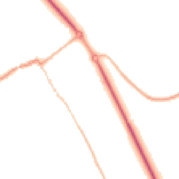 Night-time road noise heatmap for HP16 0AS