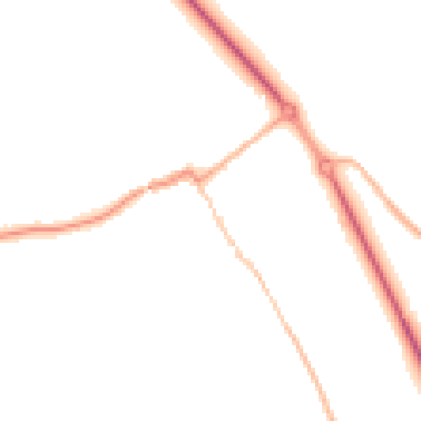 Night-time road noise heatmap for HP16 0AU