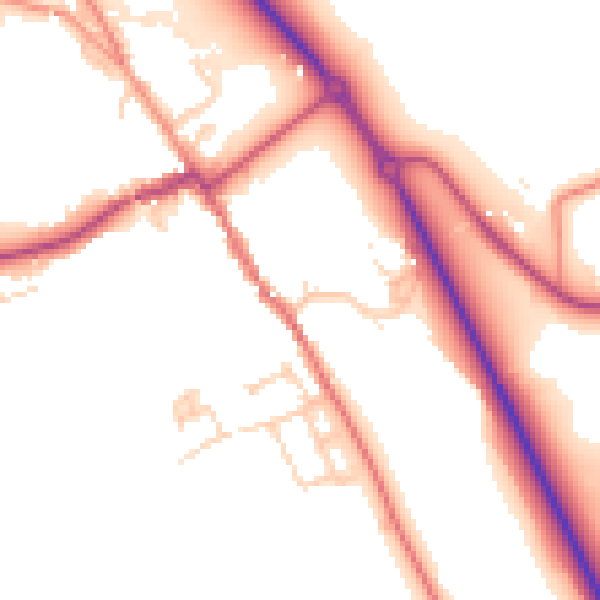 Daytime road noise heatmap for HP16 0AX