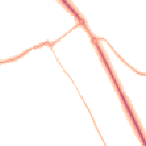 Night-time road noise heatmap for HP16 0AX