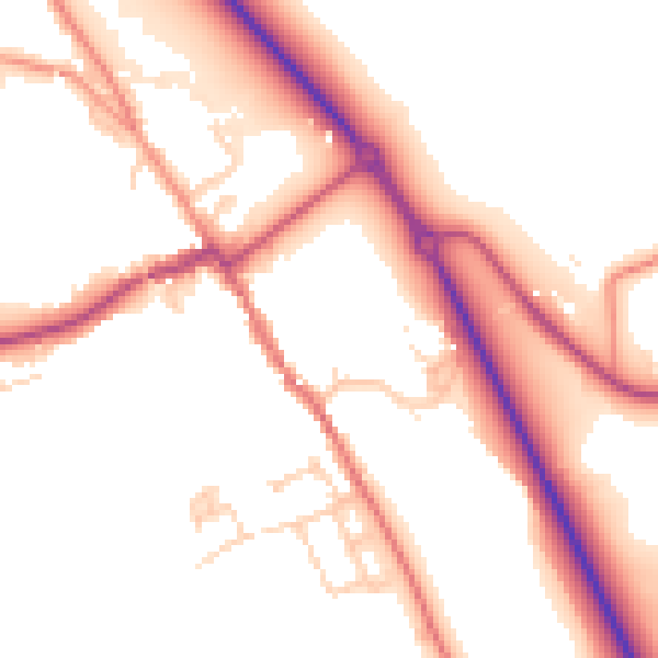 Daytime road noise heatmap for HP16 0AY