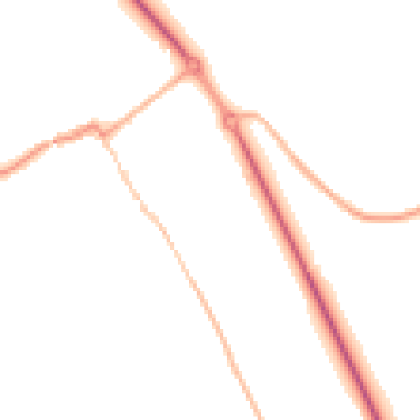 Night-time road noise heatmap for HP16 0AZ