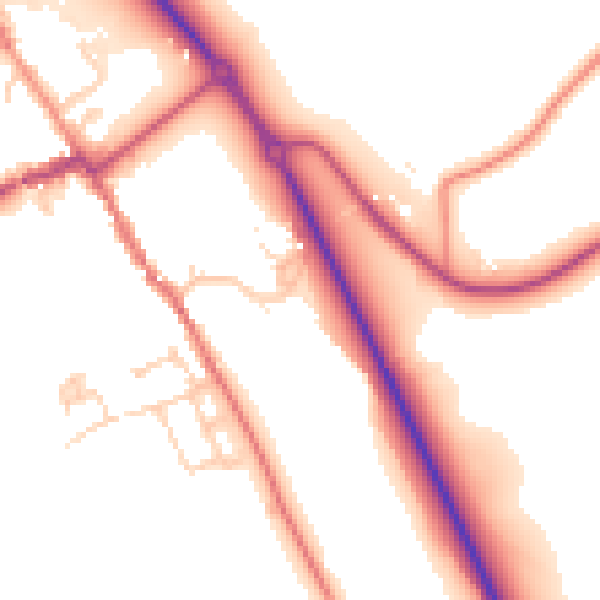 Daytime road noise heatmap for HP16 0BA