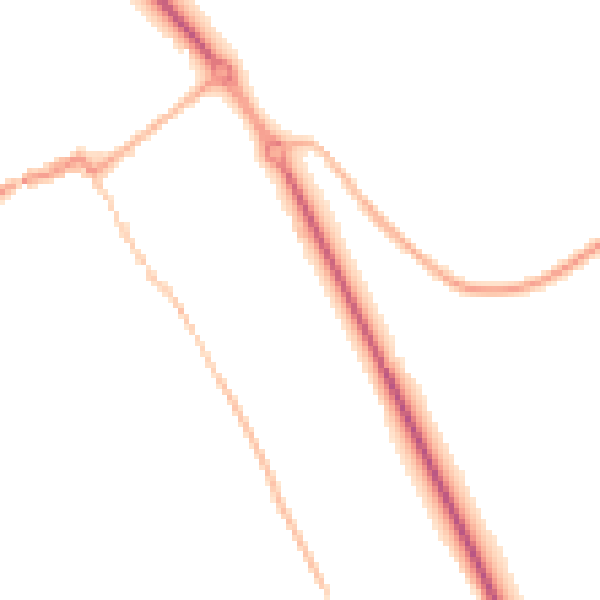 Night-time road noise heatmap for HP16 0BA