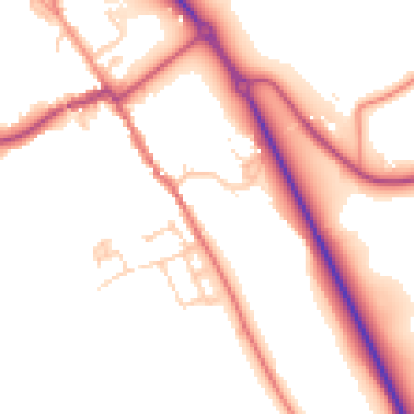 Daytime road noise heatmap for HP16 0BB
