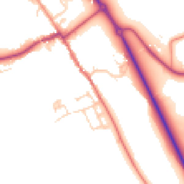 Daytime road noise heatmap for HP16 0BG