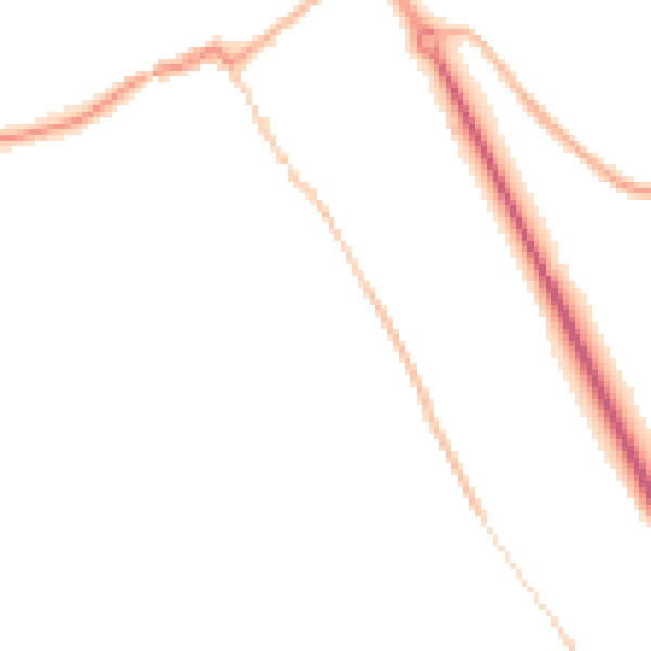 Night-time road noise heatmap for HP16 0BJ