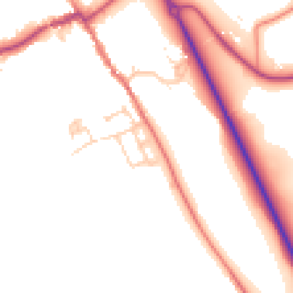 Daytime road noise heatmap for HP16 0BL