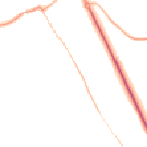 Night-time road noise heatmap for HP16 0BL