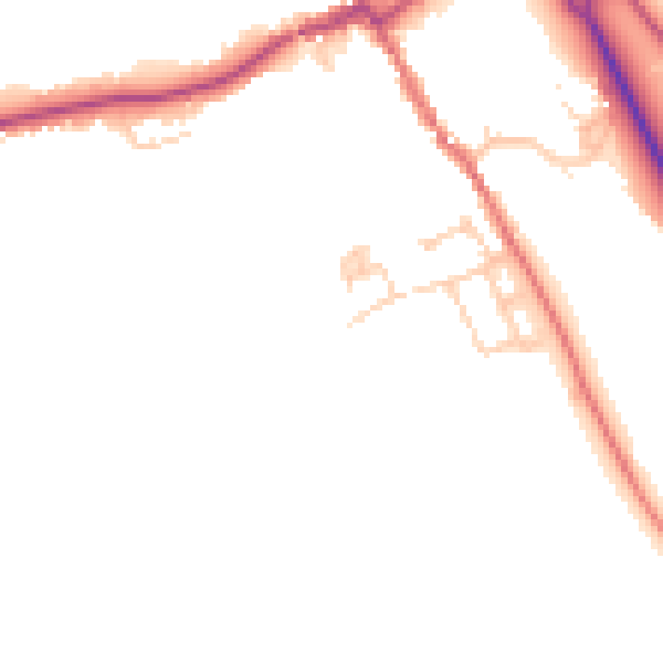 Daytime road noise heatmap for HP16 0BP