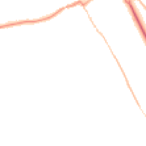 Night-time road noise heatmap for HP16 0BP
