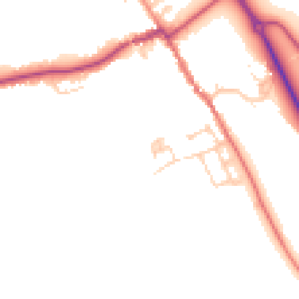 Daytime road noise heatmap for HP16 0BS