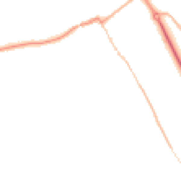 Night-time road noise heatmap for HP16 0BS