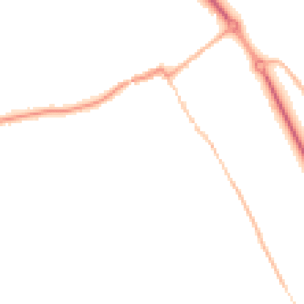 Night-time road noise heatmap for HP16 0BT