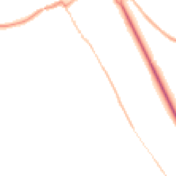 Night-time road noise heatmap for HP16 0BW
