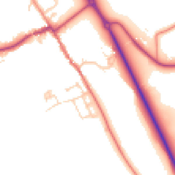Daytime road noise heatmap for HP16 0BX
