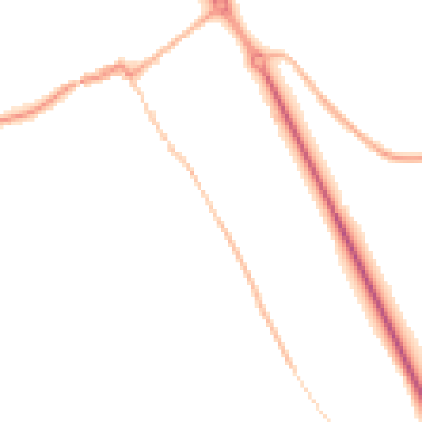 Night-time road noise heatmap for HP16 0BX