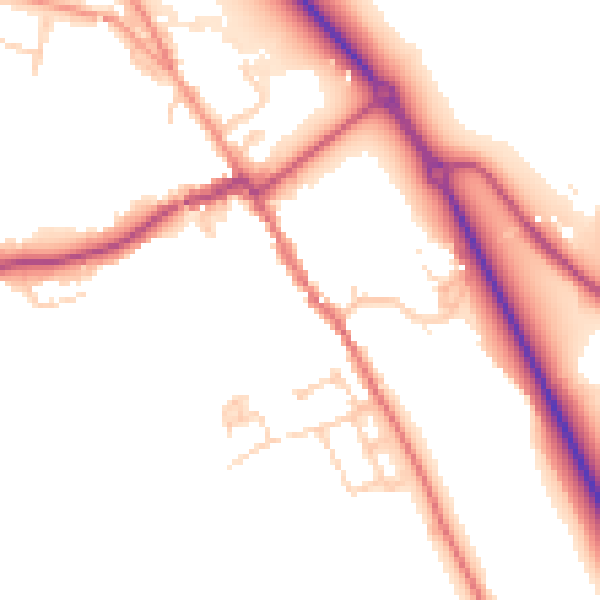 Daytime road noise heatmap for HP16 0BY