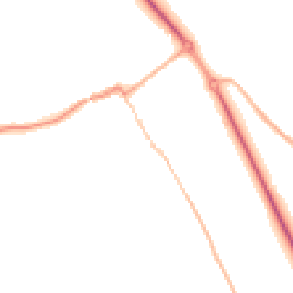 Night-time road noise heatmap for HP16 0BY