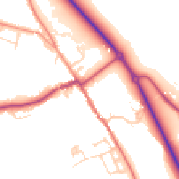 Daytime road noise heatmap for HP16 0DA