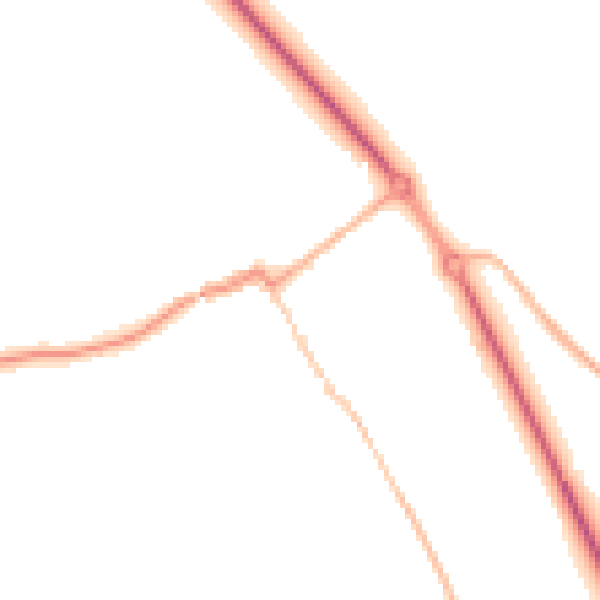 Night-time road noise heatmap for HP16 0DA