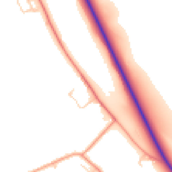 Daytime road noise heatmap for HP16 0DE