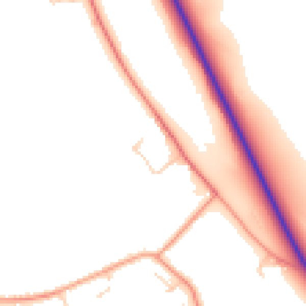 Daytime road noise heatmap for HP16 0DF