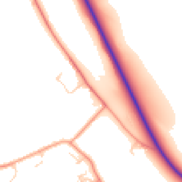 Daytime road noise heatmap for HP16 0DG