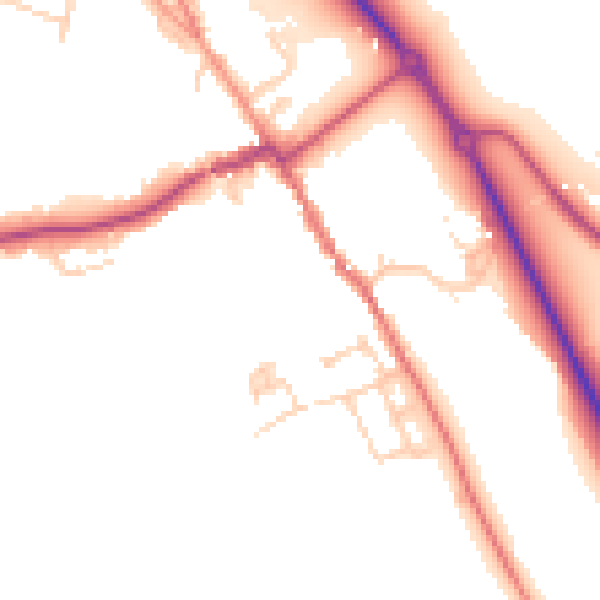 Daytime road noise heatmap for HP16 0DN