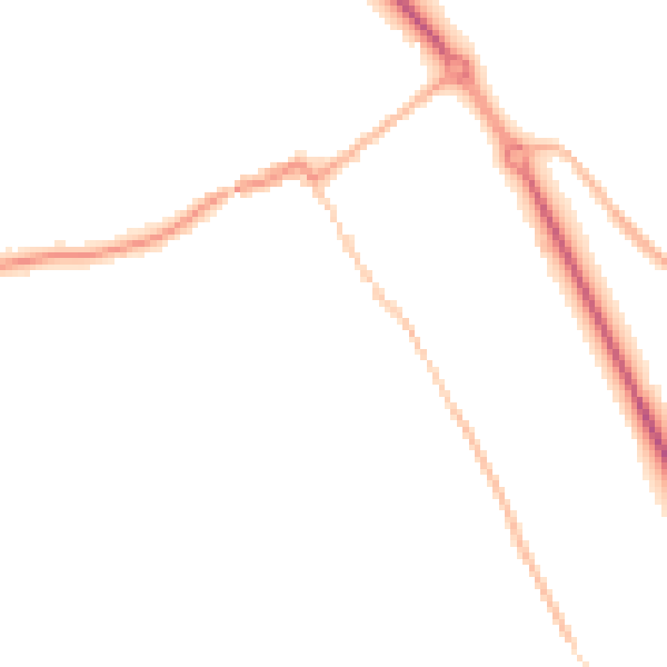 Night-time road noise heatmap for HP16 0DN