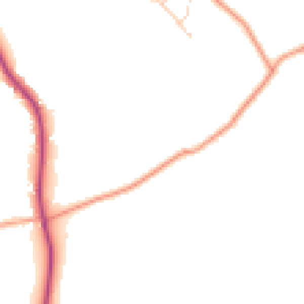 Daytime road noise heatmap for HP16 0HH