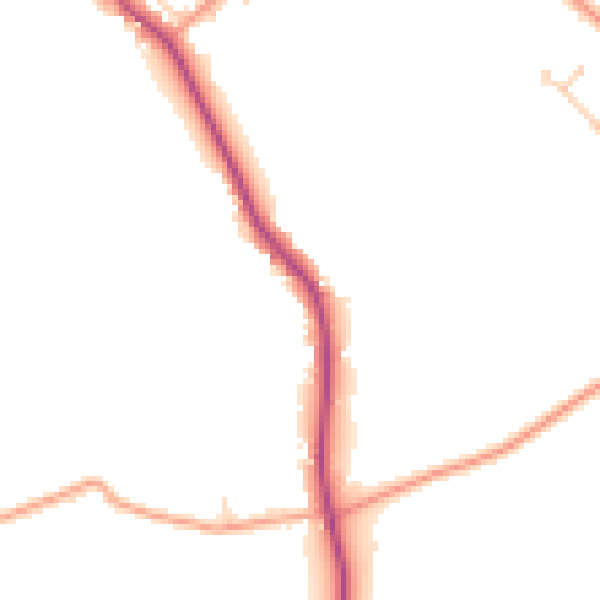 Daytime road noise heatmap for HP16 0HJ