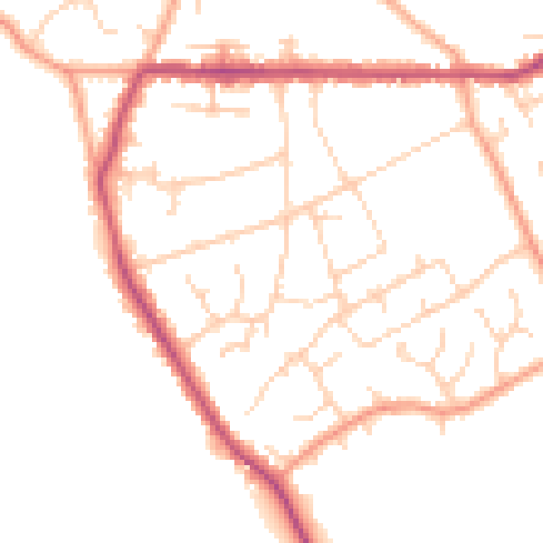 Daytime road noise heatmap for HP16 0LU