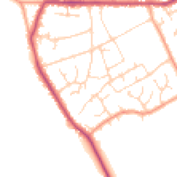 Daytime road noise heatmap for HP16 0LX