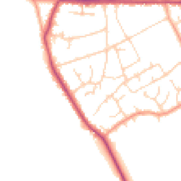 Daytime road noise heatmap for HP16 0NB