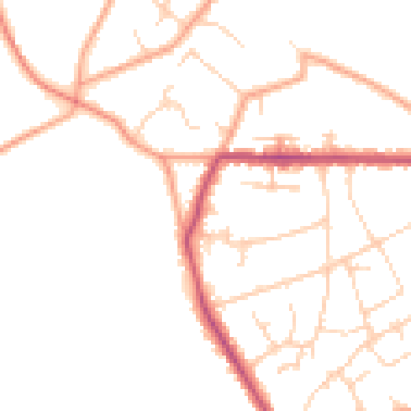 Daytime road noise heatmap for HP16 0NZ