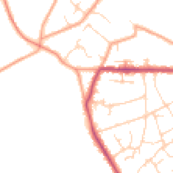 Daytime road noise heatmap for HP16 0PH