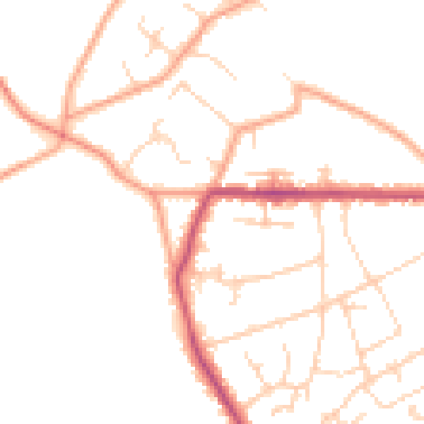 Daytime road noise heatmap for HP16 0PN