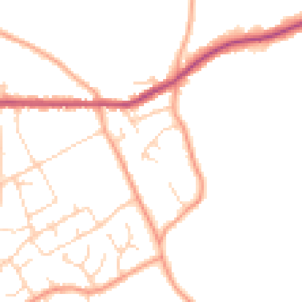 Daytime road noise heatmap for HP16 0PZ